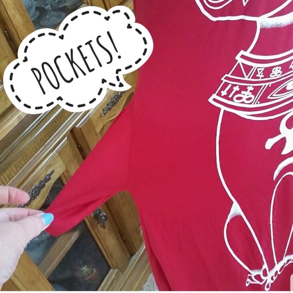 Egyptian Cat RED Tank Knit Dress NWT Sz L - Picture 3 of 5